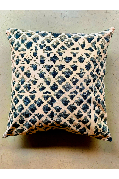 Batik Cushion Cover -  Green Camouflage, 16 inches